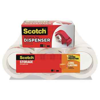 Scotch 3650-6-DP3 Storage Tape With Dp300 Dispenser, 3-in Core, 1.88-in X 54.6 Yds, Clear, 6/pack