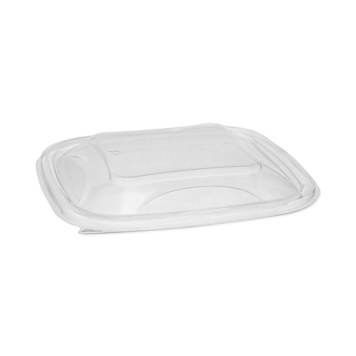 Pactiv Corp. SACLD07 EarthChoice Recycled 7 in. x 7 in. x 0.82 in. Square Plastic Dome Lids - Clear (300/Carton) image number 0