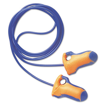 EAR PROTECTION | Howard Leight by Honeywell LT-30 100-Pair 32NRR Laser Trak Corded Single-Use Earplugs - Orange/Blue