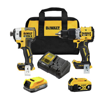 Dewalt DCK249E1M1 20V MAX XR Brushless Lithium-Ion 1/2 in. Cordless Hammer Drill Driver and Impact Driver Combo Kit with (1) 2 Ah and (1) 4 Ah Battery