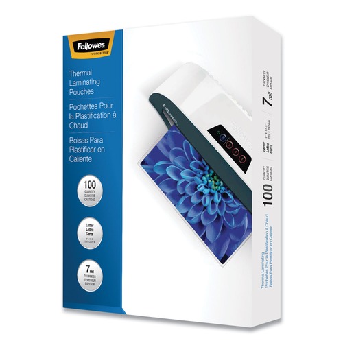 New Arrivals | Fellowes Mfg Co. 52041 Laminating Pouches, 7 Mil, 9-in X 11.5-in, Gloss Clear, 100/pack image number 0