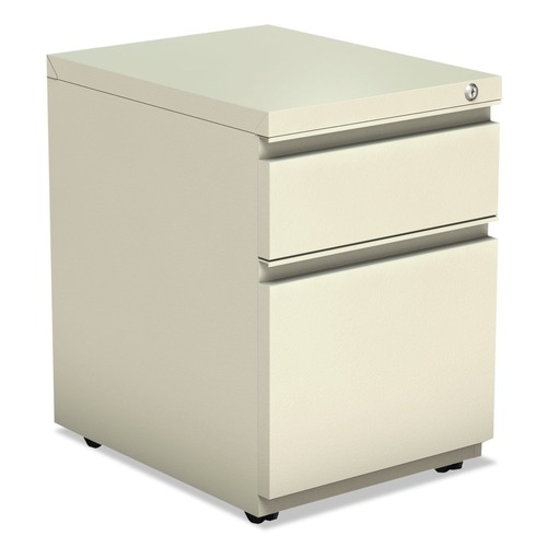 New Arrivals | Alera ALEPBBFPY 14.96 in. x 19.29 in. x 21.65 in. 2-Drawer Metal Pedestal Box File with Full-Length Pull - Putty image number 0