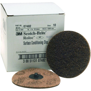 3M 7482 Scotch-Brite Roloc Surface Conditioning Disc Brown 4 in. Coarse (10-Pack)
