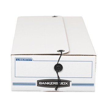 Bankers Box 00005 11 in. x 24 in. x 5 in. Liberty Check And Form Boxes - White/Blue (12/Carton)