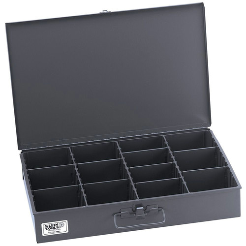 Cases and Bags | Klein Tools 54451 12 in. x 18 in. x 3 in. Adjustable Compartment Parts Storage Box - X-Large image number 0