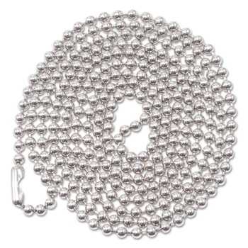 Advantus 75417 Ball Chain Style 36 in. ID Badge Holders - Nickel Plated (100-Piece/Box)
