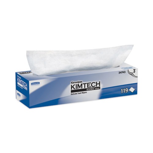 Kimtech KCC 34743 Kimwipes 11-4/5 in. x 11-4/5 in. 3-Ply Delicate Task Wipers (15 Boxes/Carton, 119 Sheets/Box) image number 0