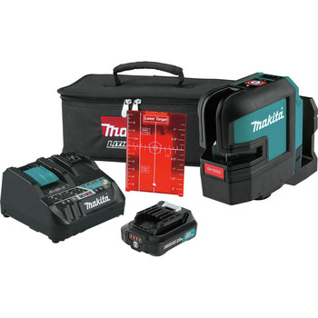 Makita SK105DNAX 12V max CXT Lithium-Ion Cordless Self-Leveling Cross-Line Red Beam Laser Kit (2 Ah)
