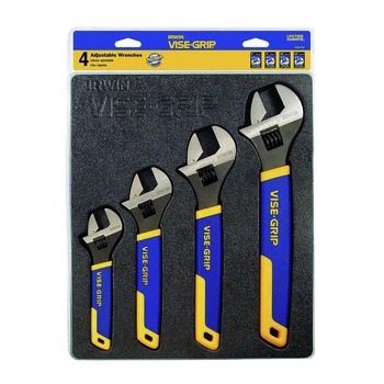 HAND TOOLS | Irwin Vise-Grip 2078706 4-Piece Adjustable Wrenches with Tray (1 Set)