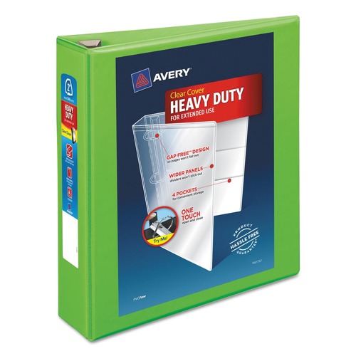 New Arrivals | Avery 79776 Heavy-Duty 11 in. x 8.5 in. DuraHinge 3 Ring 2 in. Capacity View Binder with One Touch EZD Rings - Green image number 0