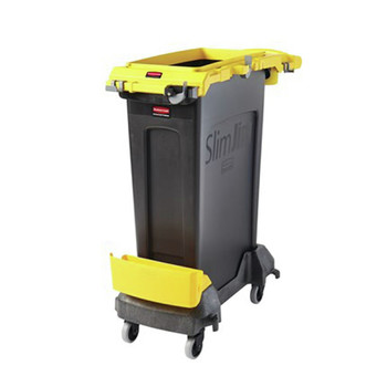 Rubbermaid Commercial 2032954 Slim Jim Single-Stream Cleaning Cart - Yellow