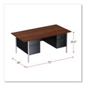 Alera ALESD7236BM Double Pedestal 72 in. x 36 in. x 29.5 in. Steel Desk - Mocha/Black image number 2