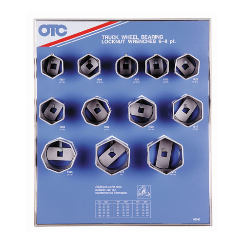 Socket Sets | OTC Tools & Equipment 9852 Wheel Bearing Locknut Socket Display with Board image number 0