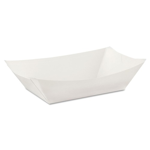 New Arrivals | Dixie KL300W8 3 lbs. Kant Leek Polycoated Paper Food Tray - White (250/Pack) image number 0