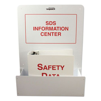 Impact IMP 799190 17.95 in. x 5.15 in. x 24 in. SDS Information Center with Binder - White/Red