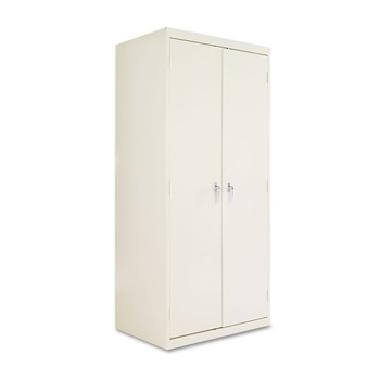 Alera ALECM7824PY 36 in. x 78 in. x 24 in. Assembled High Storage Cabinet with Adjustable Shelves - Putty