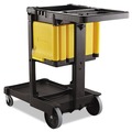 Cleaning and Sanitation Storage and Carts | Rubbermaid Commercial FG618100YEL Locking Cabinet for Rubbermaid Commercial Cleaning Carts - Yellow image number 2