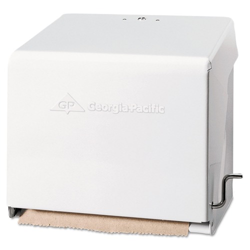 Paper & Dispensers | Georgia Pacific Professional 56201 10.75 in. x 8.5 in. x 10.6 in. Universal Crank Paper Towel Dispenser - White image number 0