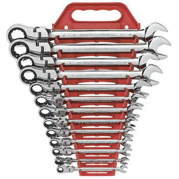 GearWrench 9702 13-Piece SAE Flex Head Combination Ratcheting Wrench Set