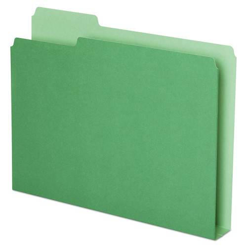  | Pendaflex 54457 1/3 Cut Tab Double Stuff File Folders - Green (50/Pack) image number 0