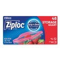 Food Service | Ziploc 314469 1 Quart 1.75 mil 9.63 in. x 8.5 in. Double Zipper Storage Bags - Clear (9/Carton) image number 0