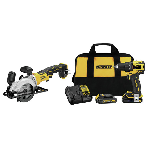 Dewalt DCD708C2-DCS571B-BNDL ATOMIC 20V MAX 1/2 in. Cordless Drill Driver Kit and 4-1/2 in. Circular Saw image number 0