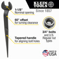Wrenches | Klein Tools 3222 1-1/8 in. Nominal Opening Spud Wrench for Regular Nut image number 3