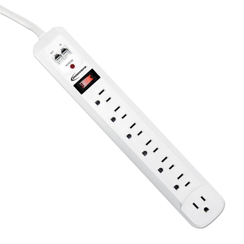 Surge Protectors | Innovera IVR71654 4 ft. Cord 1080 Joules 7 Outlet Surge Protector - White image number 0