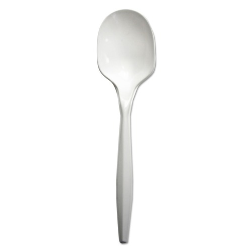 Cutlery | Boardwalk BWKSOUPMWPPWH Mediumweight Polypropylene Soup Spoons - White (1000/Carton) image number 0