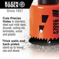 Hole Saws | Klein Tools 32905 Electrician's Hole Saw Kit with Arbor image number 2