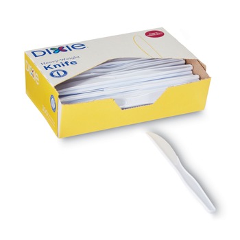 PRODUCTS | Dixie KH207 Heavyweight Plastic Cutlery Knives - White (100/Box)
