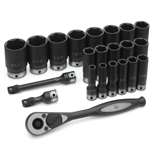 Grey Pneumatic 82622D 22-Piece 1/2 in. Drive 6-Point SAE Deep Duo Impact Socket Set image number 0
