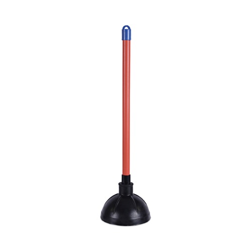 Drain Cleaning | Boardwalk BWK09201EA 18 in. Plastic Handle Toilet Plunger for 5-5/8 in. Bowls - Red/Black image number 0