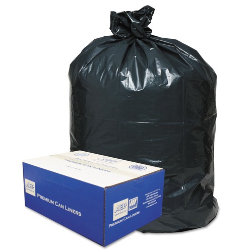 Trash Bags | Classic WEBWRM48 56 Gallon 0.9 mil 43 in. x 47 in. Linear Low-Density Can Liners - Black (100/Carton) image number 0