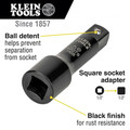 Klein Tools 66078 1/2 in. to 1/2 in. Flip Impact Socket Adapter - Large image number 1