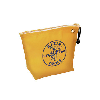 Klein Tools 5539YEL 10 in. x 3.5 in. x 8 in. Canvas Zipper Consumables Tool Pouch - Yellow