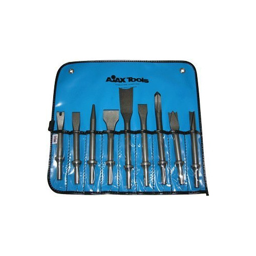 AJAX tools A9029 9-Piece 0.401 Shank Air Chisel Set image number 0