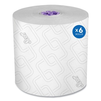 Scott 02001 Essential 8 in. x 950 ft. Proprietary System Hard Roll Paper Towels - Purple/White (6 Rolls/Carton)