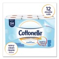 Cleaning & Janitorial Supplies | Cottonelle 12456 Clean Care Septic Safe 1-Ply Bathroom Tissue - White (48-Box/Carton 170-Sheet/Roll) image number 2