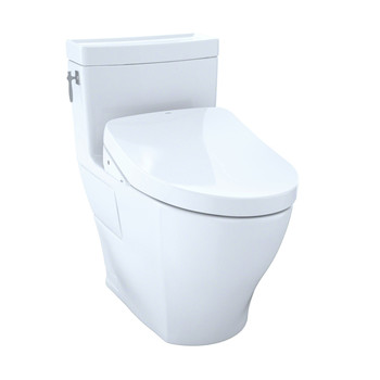 TOTO MW6263056CEFG#01 Aimes One-Piece Elongated 1.28 GPF Toilet & WASHLET S550e Bidet Seat (Cotton White)