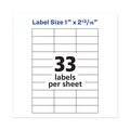  | Avery 05332 1 in. x 2.81 in. Copier Mailing Labels - White (33-Piece/Sheet 250 Sheets/Box) image number 5