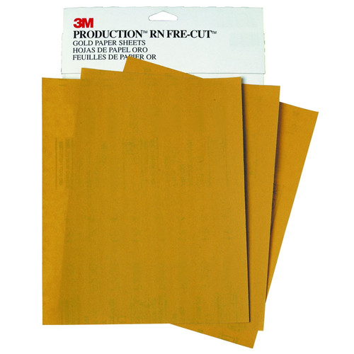 3M 2539 Production Resinite Gold Sheet 9 in. x 11 in. P400A (50-Pack) image number 0