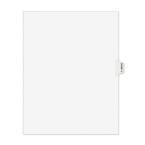 Avery 01375 Avery-Style Exhibit E, Letter Preprinted Legal Side Tab Divider - White (25-Piece/Pack) image number 0