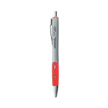 Universal 39722 Comfort Grip Retractable Medium 0.7mm Gel Pen - Red (12-Piece)