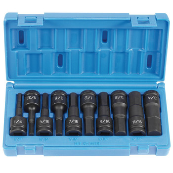 Grey Pneumatic 1398H 10-Piece 1/2 in. Drive SAE Hex Impact Driver Socket Set