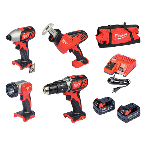 Milwaukee 2695-24 | M18 18V Lithium-Ion 4-Tool Combo Kit | Milwaukee M18 4-Tool Combo Kit - Li-Ion | Tyler Tool