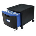 Office Filing Cabinets & Shelves | Storex 61269U01C 14.75 in. x 18.25 in. x 12.75 in. Single-Drawer Mobile Filing Cabinet - Black/Blue image number 5