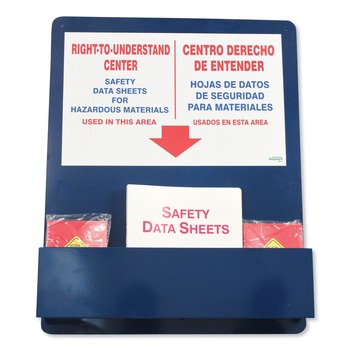 Impact 799112 25 in. x 5.2 in. x 30 in. Bilingual "Right-To-Understand" SDS Center - Blue/White/Red
