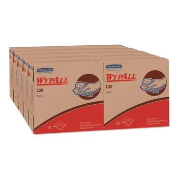 PRODUCTS | WypAll 47044 9-1/10 in. x 16-4/5 in., Pop-Up Box, 4-Ply L20 Towels - White (10 Boxes/Carton, 88 Towels/Box)