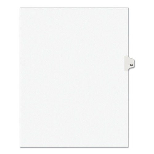 test | Avery 01060 11 in. x 8.5 in. 10-Tab 60 Tab Titles Avery Style Preprinted Legal Exhibit Side Tab Index Dividers - White (25-Piece/Pack) image number 0